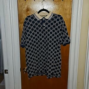 Gucci shirt, XL, Blue and White